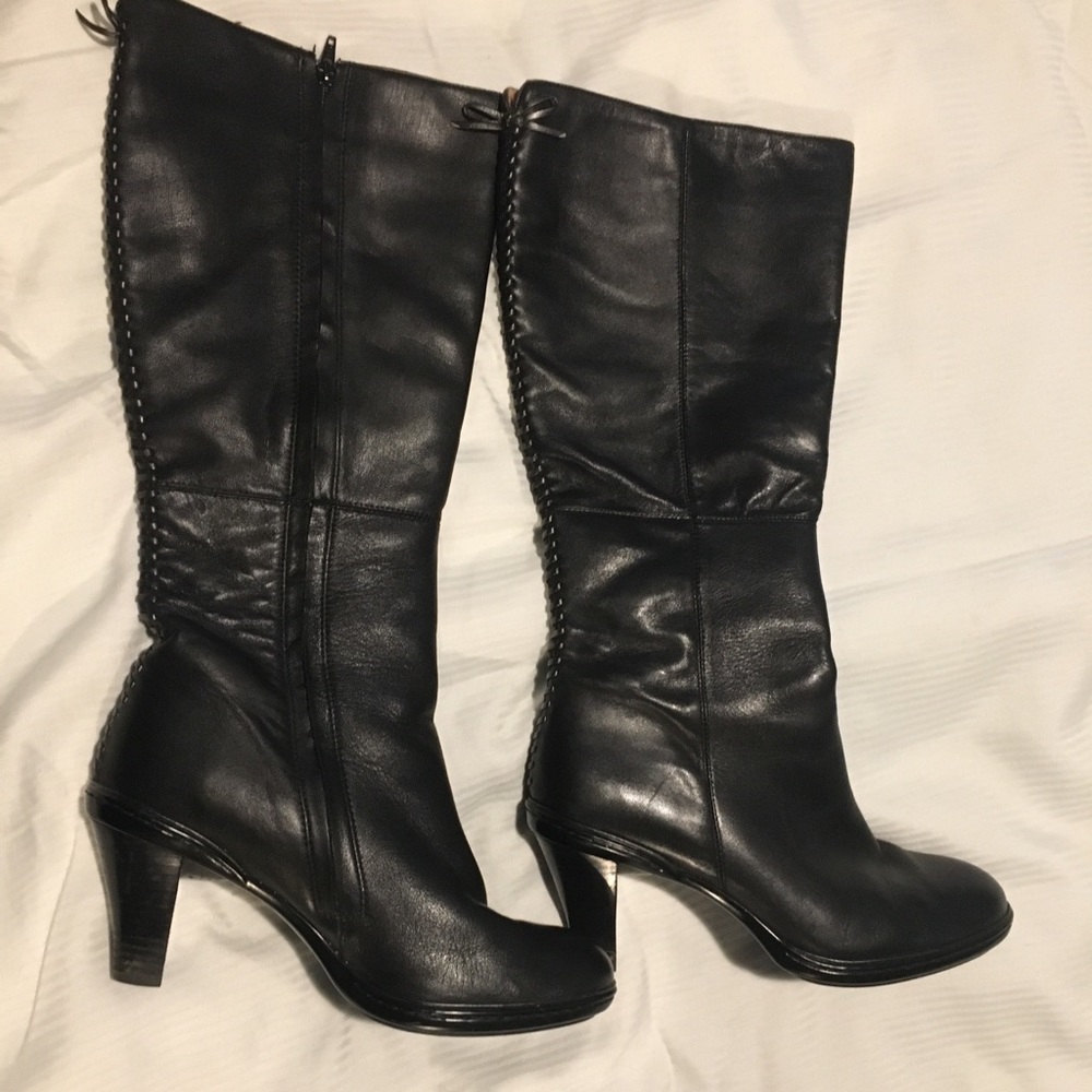 Sofft Black Leather Knee-High Boots